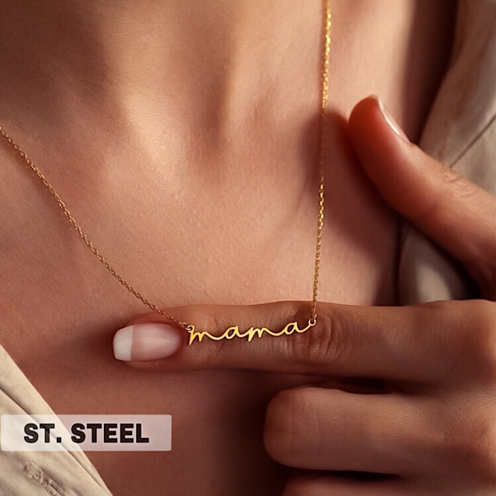 ⚜️𝟯𝟬%𝗢𝗙𝗙 𝗯𝘂𝗻𝗱𝗹𝗲𝘀 𝟯+⚜️ NEW Mama Handwriting Stainless Steel Necklace